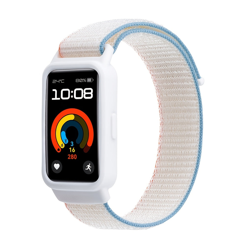 Nafas oladigan Naylon Loop Band uchun Aqlli soat Huawei Band 7 8 9 bilan mos keladi, sozlanadigan rang-barang moslashuv, erkaklar va ayollar uchun