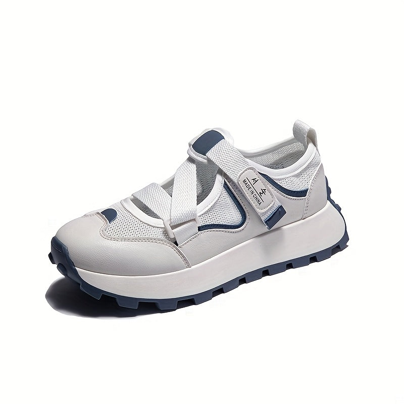 Women's Summer Casual Sneakers Breathable Mesh Adjustable Slip-On White Black