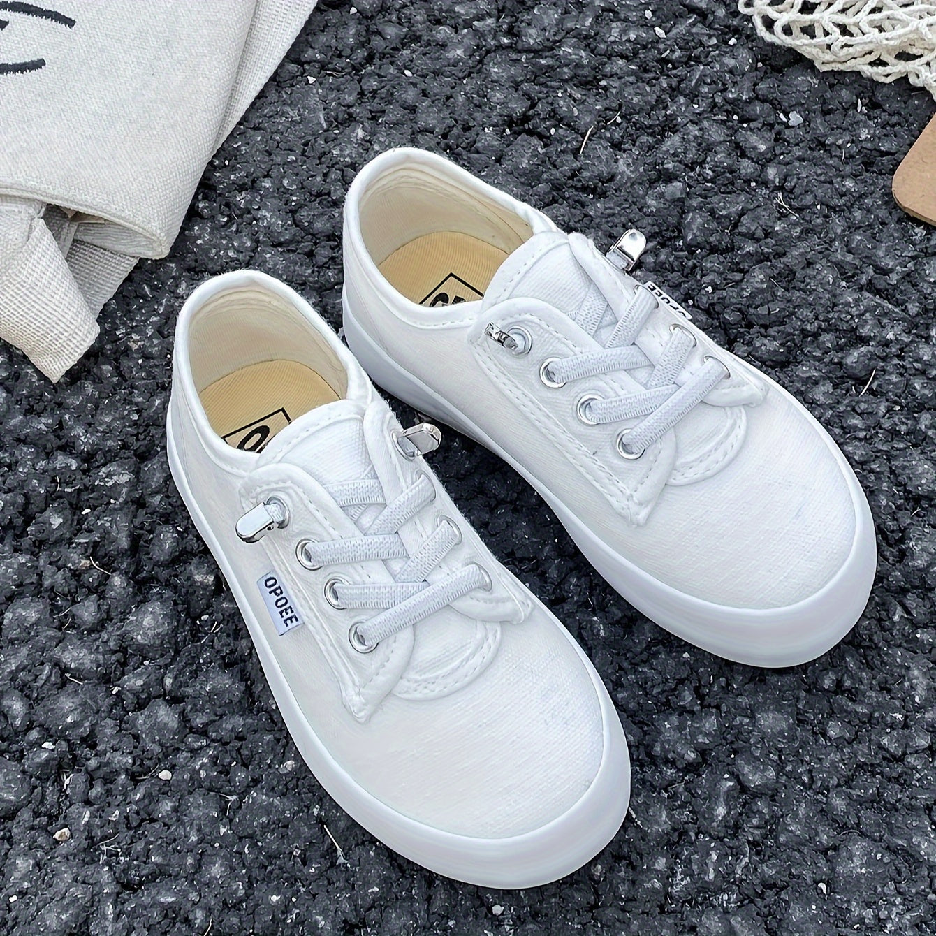 Kids' Canvas Slip-On Sneakers for Boys and Girls Breathable Lightweight Casual Shoes