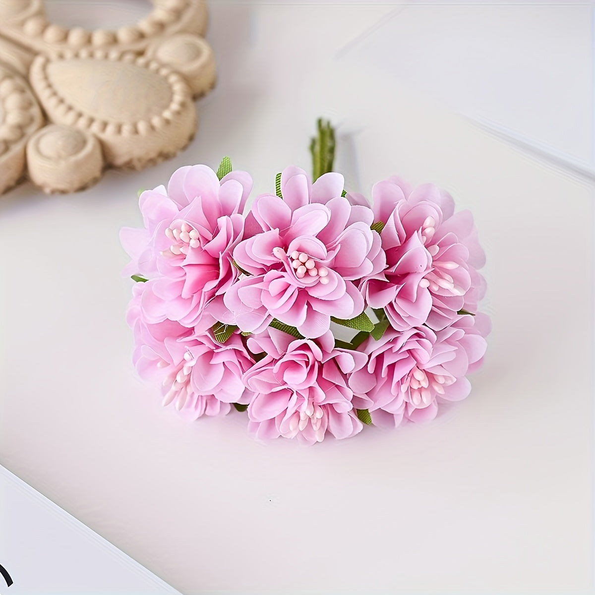 Мини-искусственный букет гортензии с 6 головками, пластиковые гвоздики для домашнего декора, свадеб