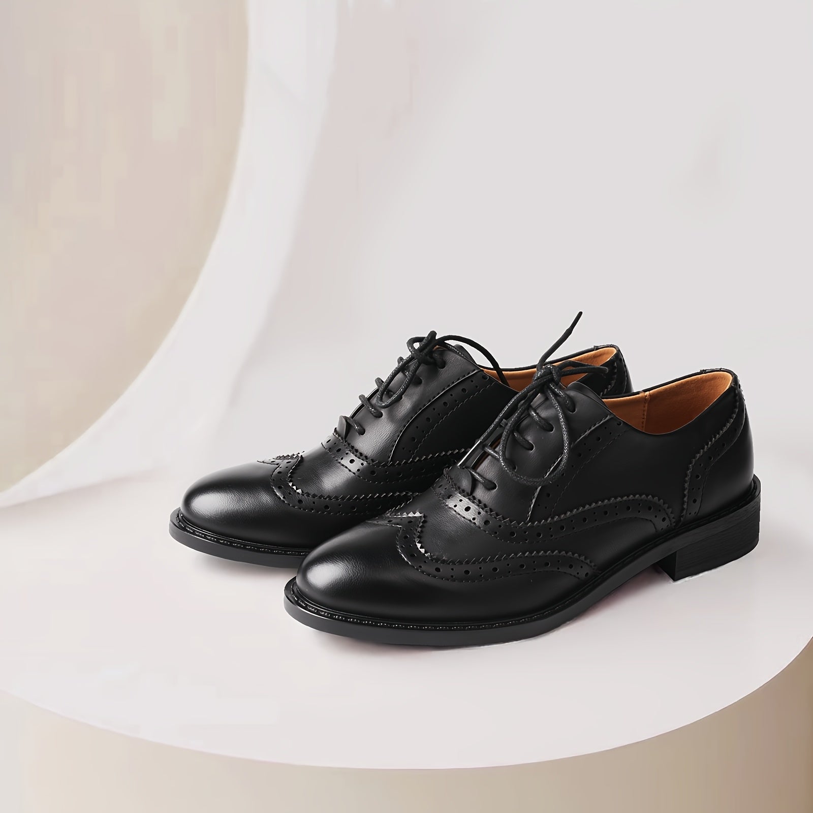 Women's Retro Lace Oxford Shoes Microfiber Cover TPU Sole Comfortable