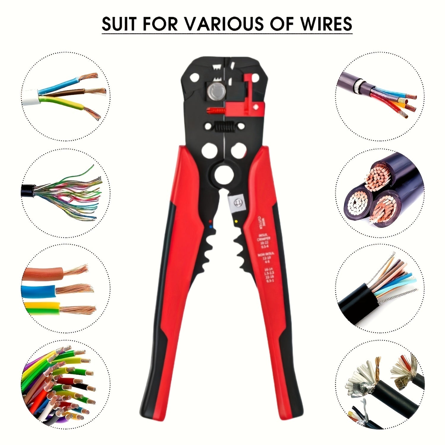 Automatic Wire Stripper Tool for Electrical Wire Cutting Crimping and Stripping