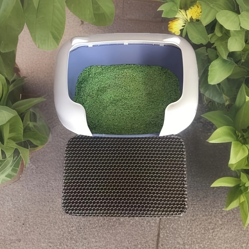 Коврик для кошачьего лотка EVA с двойным слоем из сетки, против брызг, против частиц, нескользящий