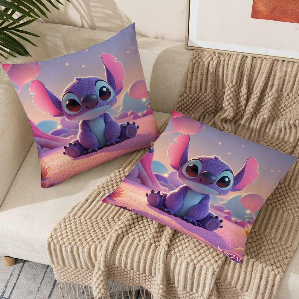 Set of 2 Disney Stitch Cushion Covers Modern Traditional Style Decorative Sofa Living Room Outdoor