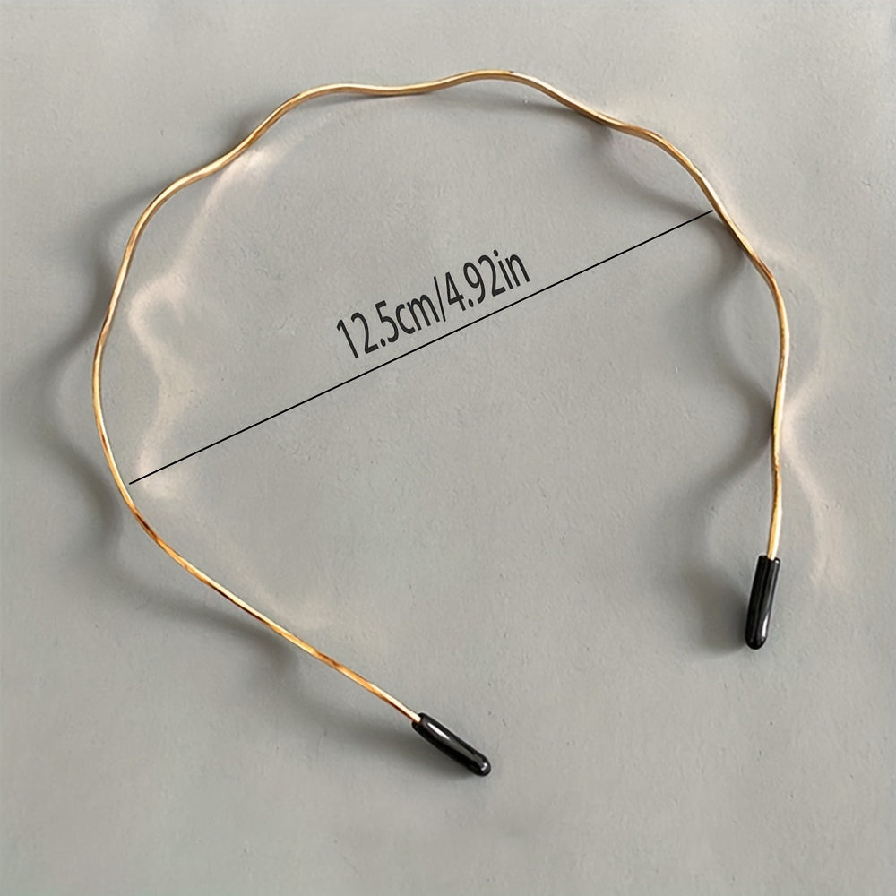 Women's Golden Wavy Hairband Zinc Alloy Vintage Hair Accessory