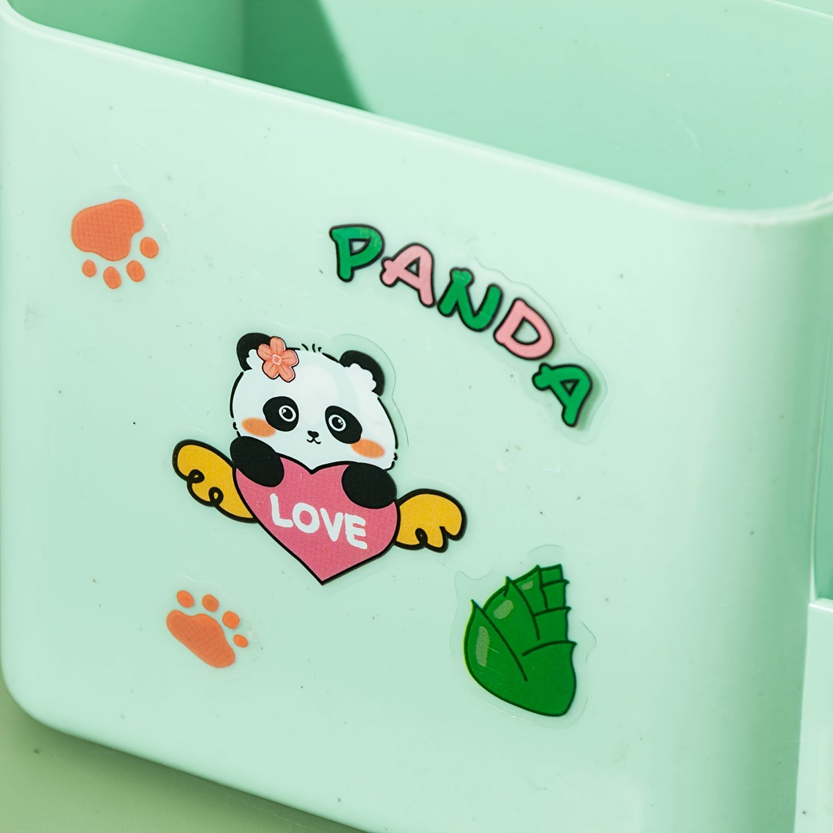 Desktop File Organizer with Panda Theme 4 Slots Detachable Tiered Shelves PP Material Office Storage