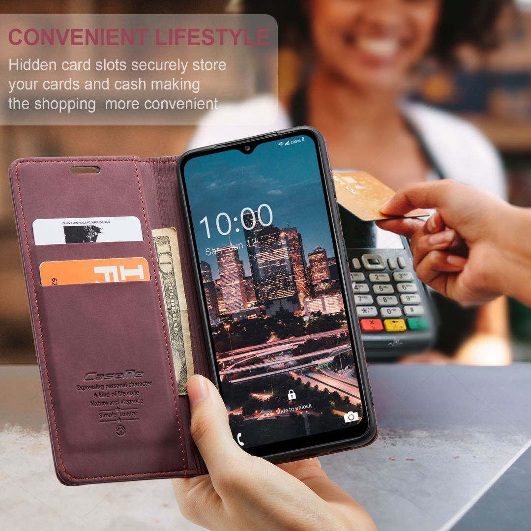 Funda para teléfono Redmi 14C con ranura para tarjeta y soporte magnético