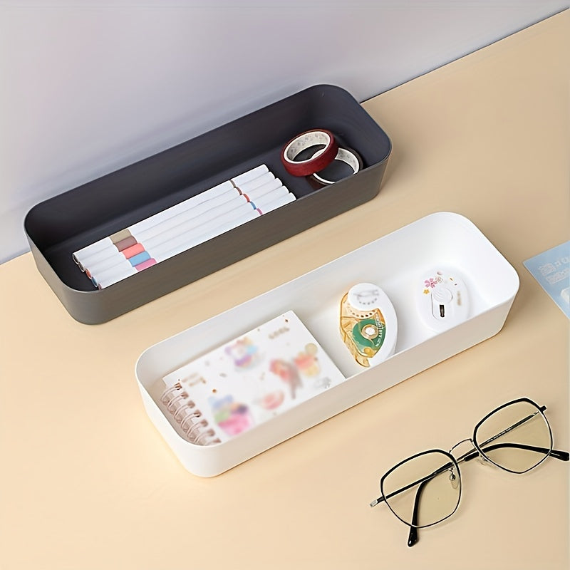 Plastic Desk Organizer with Open Cover for Home Office Dorm 1 or 2 Pack