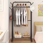 Multi-Tier Coat Rack with Shoe Storage Space-Saving Floor Organizer for Entryway and Bedroom