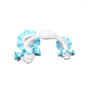 To'liq tana bo'shashishi uchun qo'lga olinadigan gullar dizayni massajeri, yashil va oq, mashg'ulotdan keyingi tiklanish va taranglikni bartaraf etish uchun ideal, oyoqlar, bel va orqa uchun portativ va samarali.