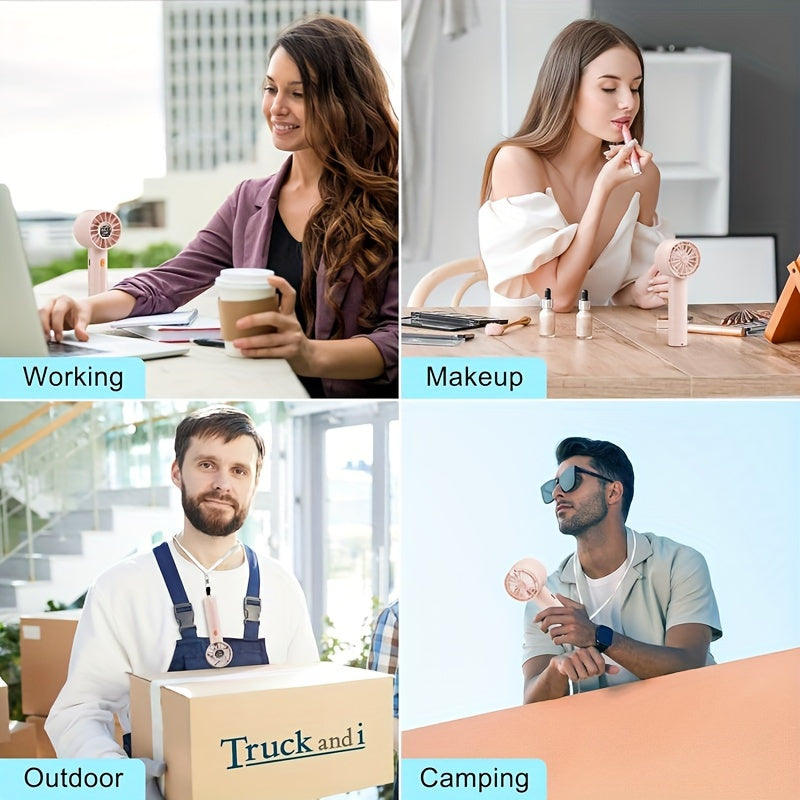 Portable Handheld Fan USB Rechargeable Mini Personal Fan with 4 Speeds