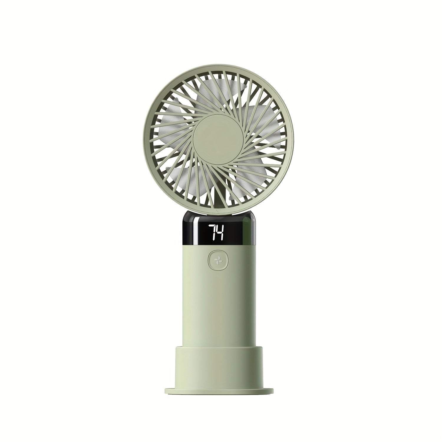 Mini Handheld Desk Fan with 3 Speeds Digital Display and USB Charging