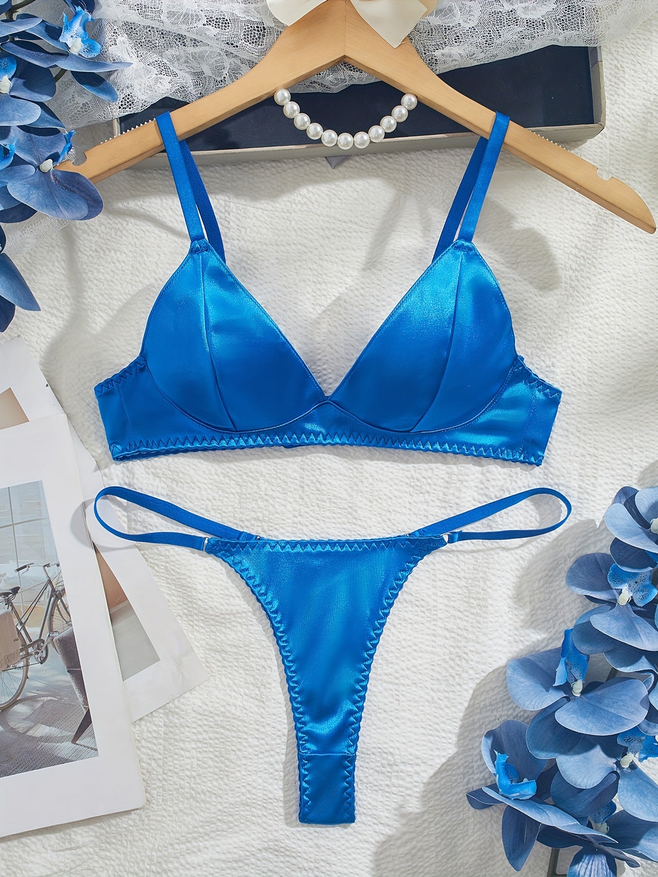 Women's Solid Color Lingerie Set Bra and Panty Underwear