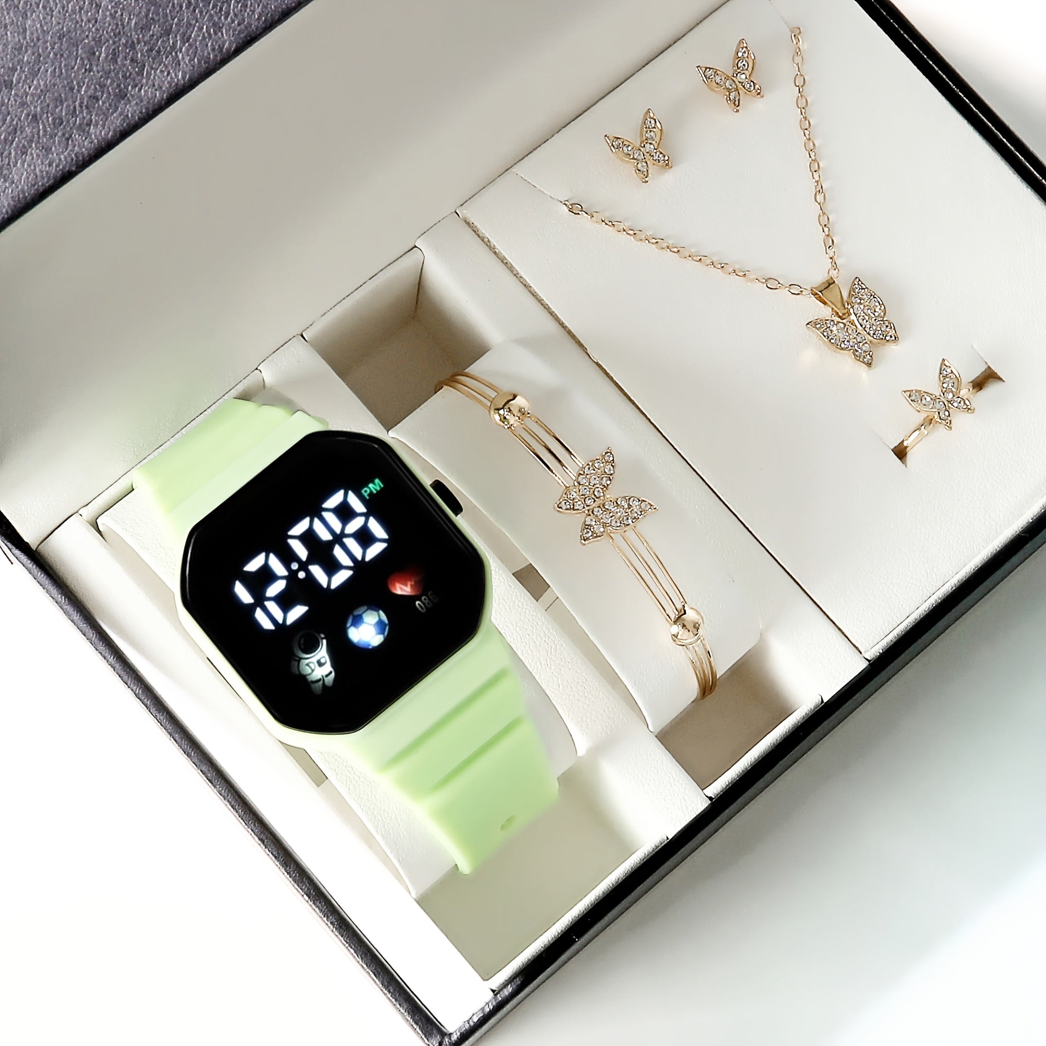 Harajuku Style Astronaut Smartwatch Set with LED Calendar and Butterfly Bracelet