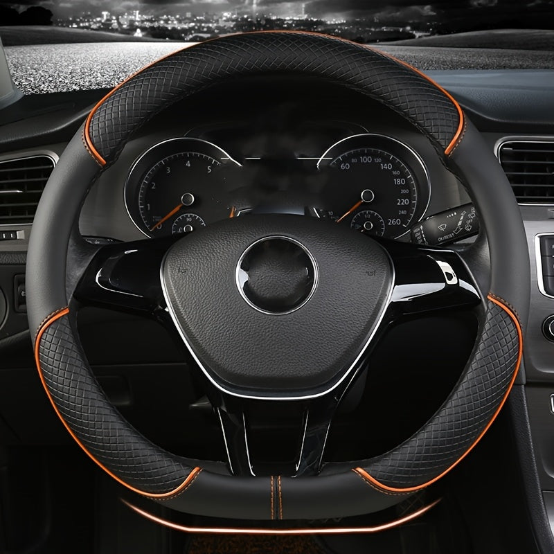 PVC Steering Wheel Cover Black and Red Fit Most Vehicles