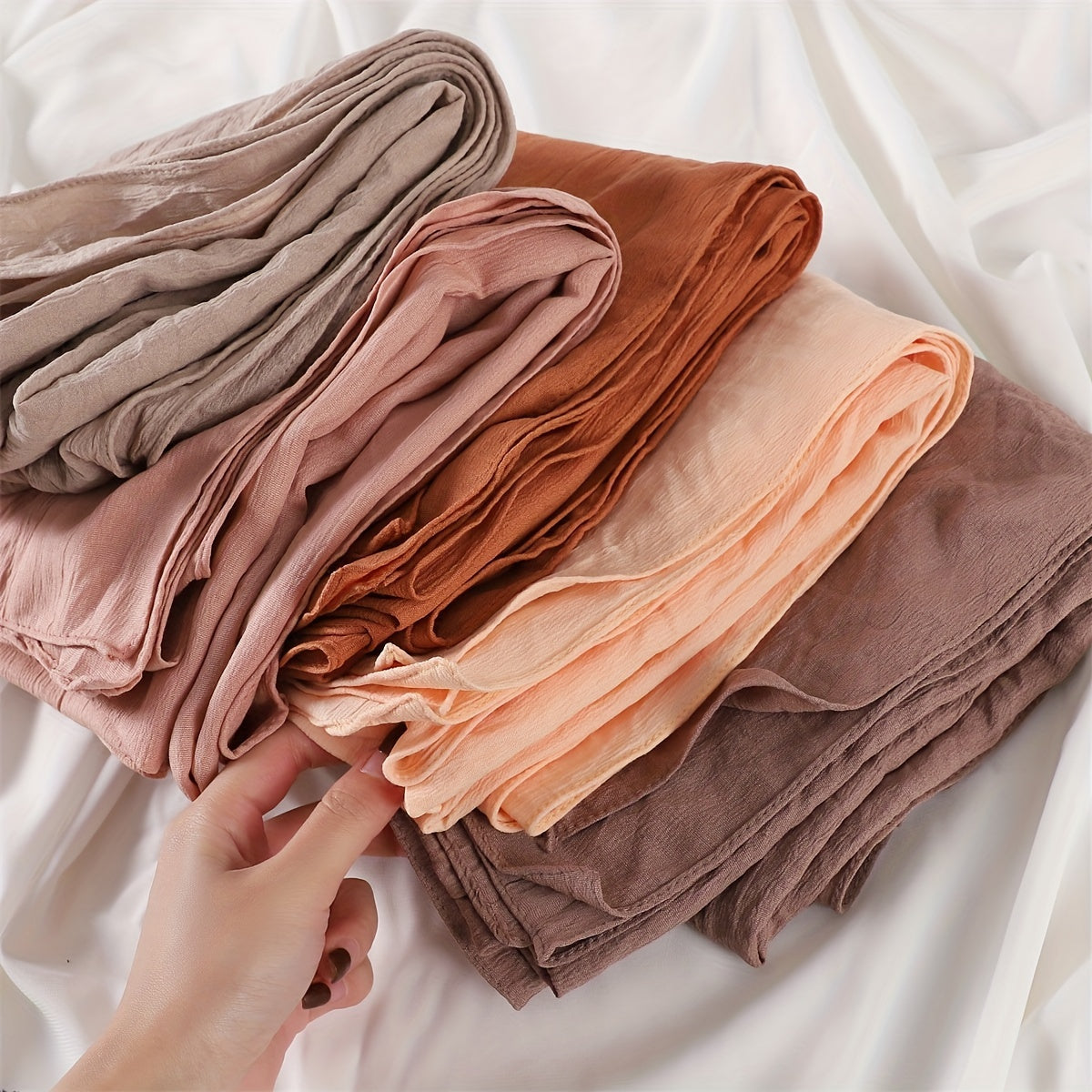 Women's Long Scarf Hijab Breathable Stretchable Solid Color Sun Protection