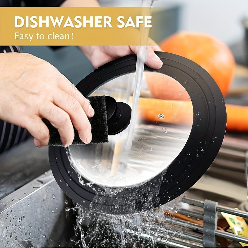 Glass Lid for Pots and Pans with Silicone Rim Dishwasher Safe Multipurpose Cookware Cover