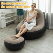 Inflatable Lounger Sofa with Ottoman Portable Indoor Outdoor Camping Hiking Gift
