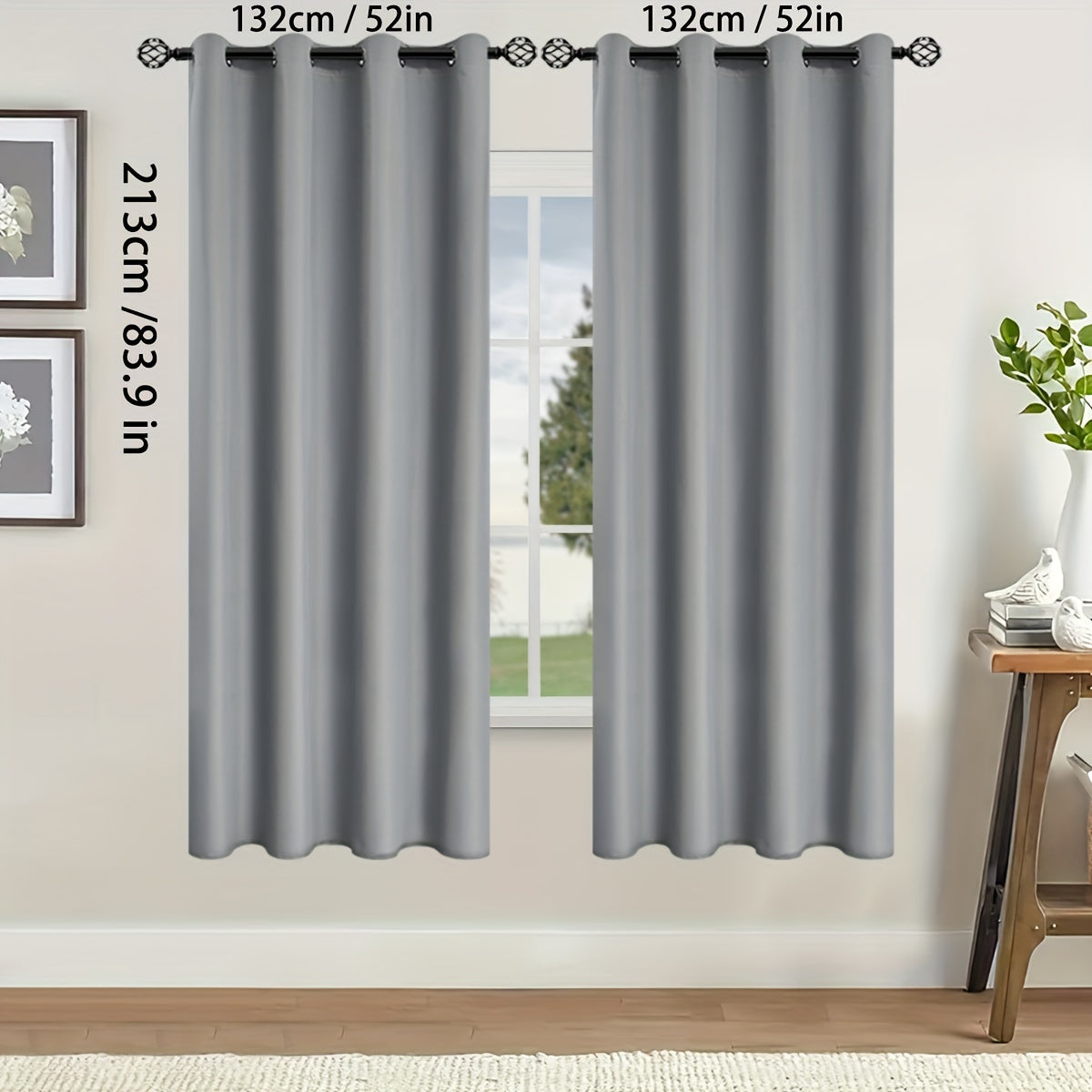 Blackout Curtains for Bedroom and Living Room, UV Protection, Easy Slide