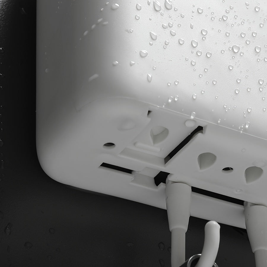 Wall-Mounted Storage Rack with Drainage, Single Tier, No-Drill Kitchen Bathroom Organizer