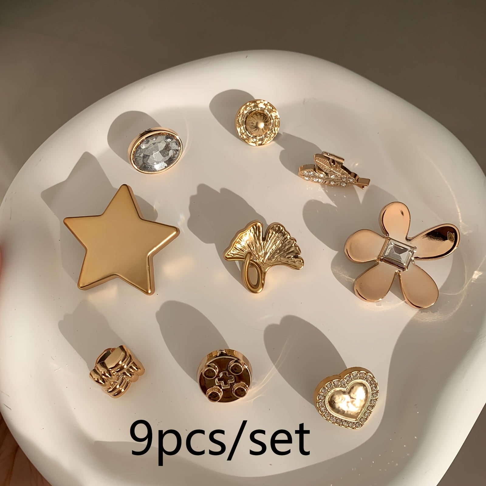 Women's Shoe Charms 9 Pcs Detachable Shoelace Clips Sneakers & Boots Accessories