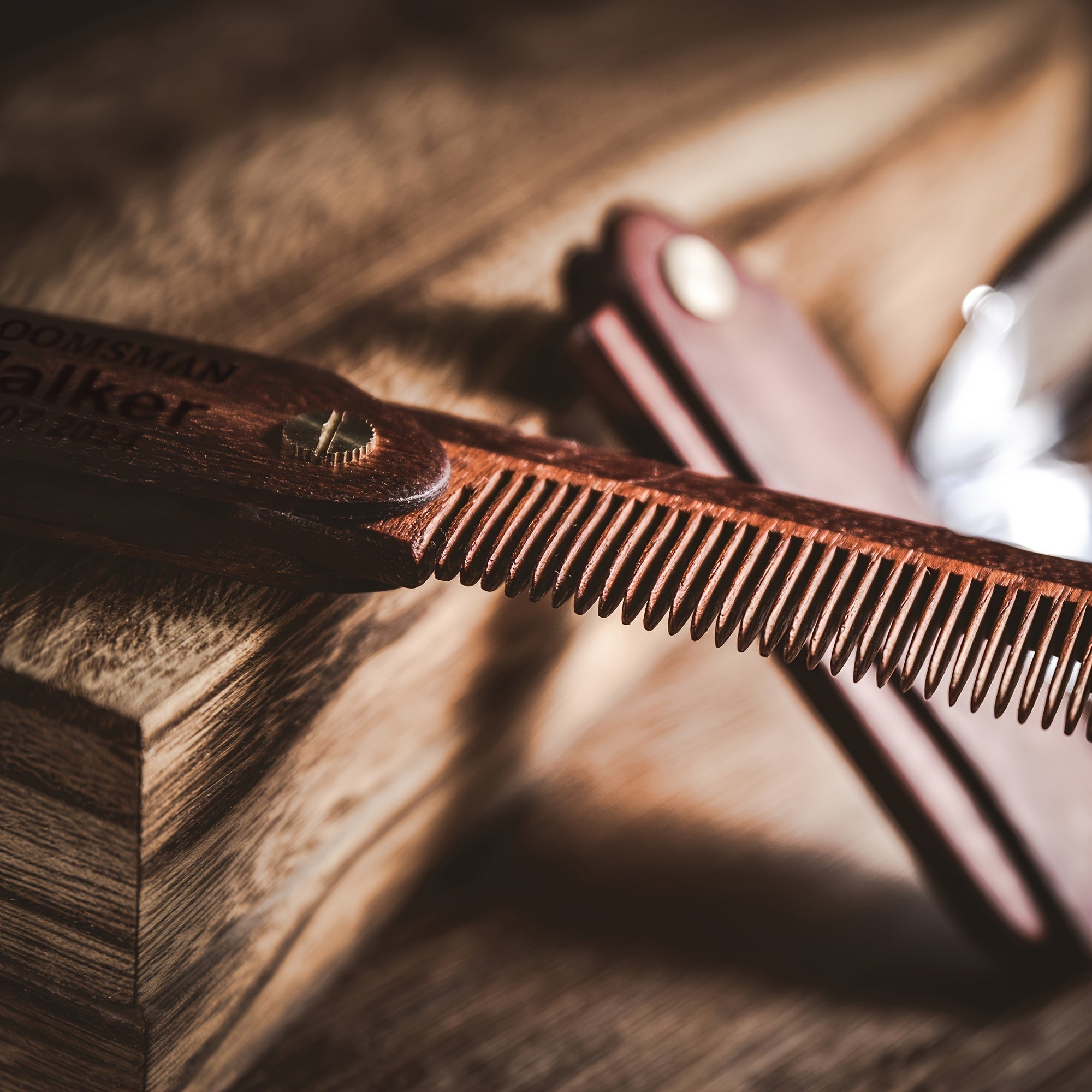 Personalized Wooden Beard Comb with Custom Engraving for Men Grooming