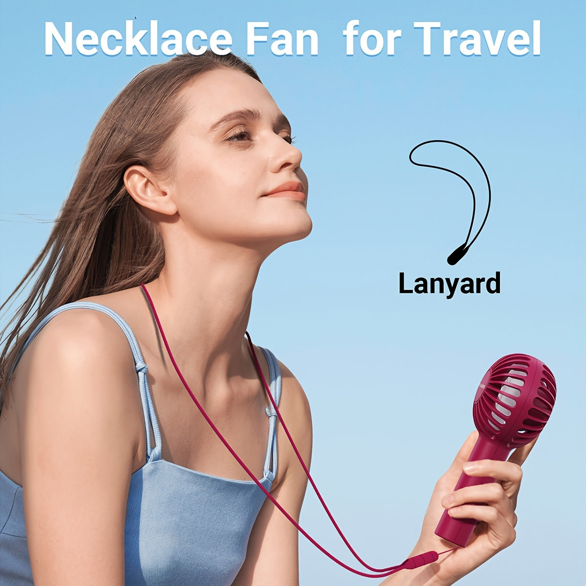 Mini USB Fan 3-Speed Handheld Personal Fan with Rechargeable Battery for Travel Makeup Outdoor