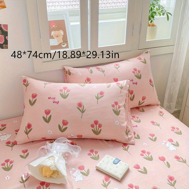 Small Floral Pillowcase Pack, Soft Washable Cotton, Comfortable Bedding
