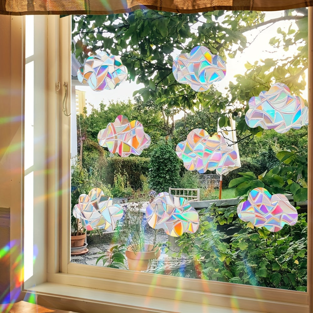 Round Glass Sun Catcher Rainbow Window Film Electrostatic PVC Sticker for Home Decor