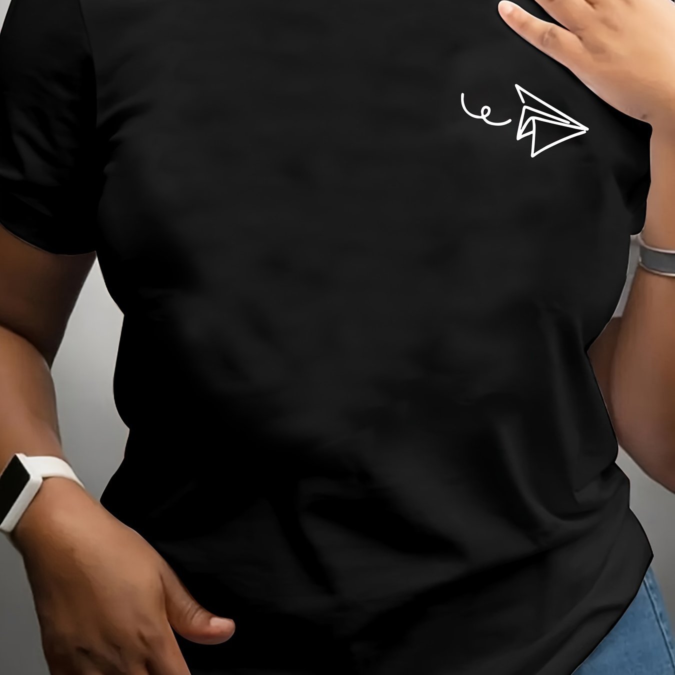 Plus Size Women's Casual Sports T-Shirt Breathable Short Sleeve Print