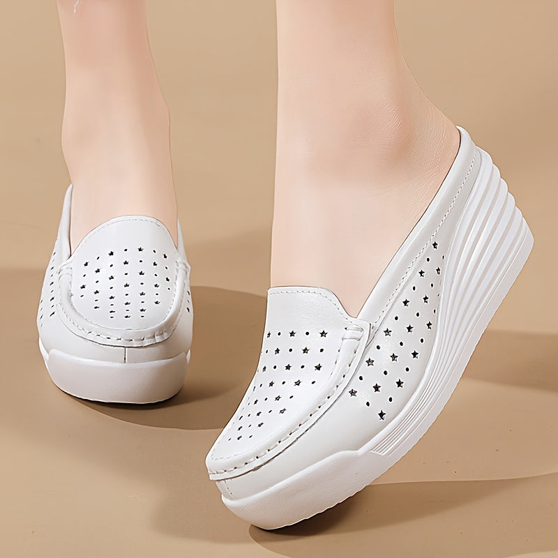 Women's Casual Thick-Soled Outdoor Shoes Comfortable Sneakers Black Size 7