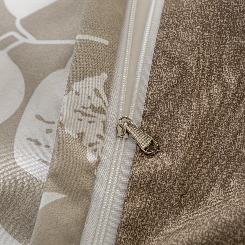 Duvet Cover Set with Retro Floral Print 3 Pieces Soft Breathable Bedding for Bedroom