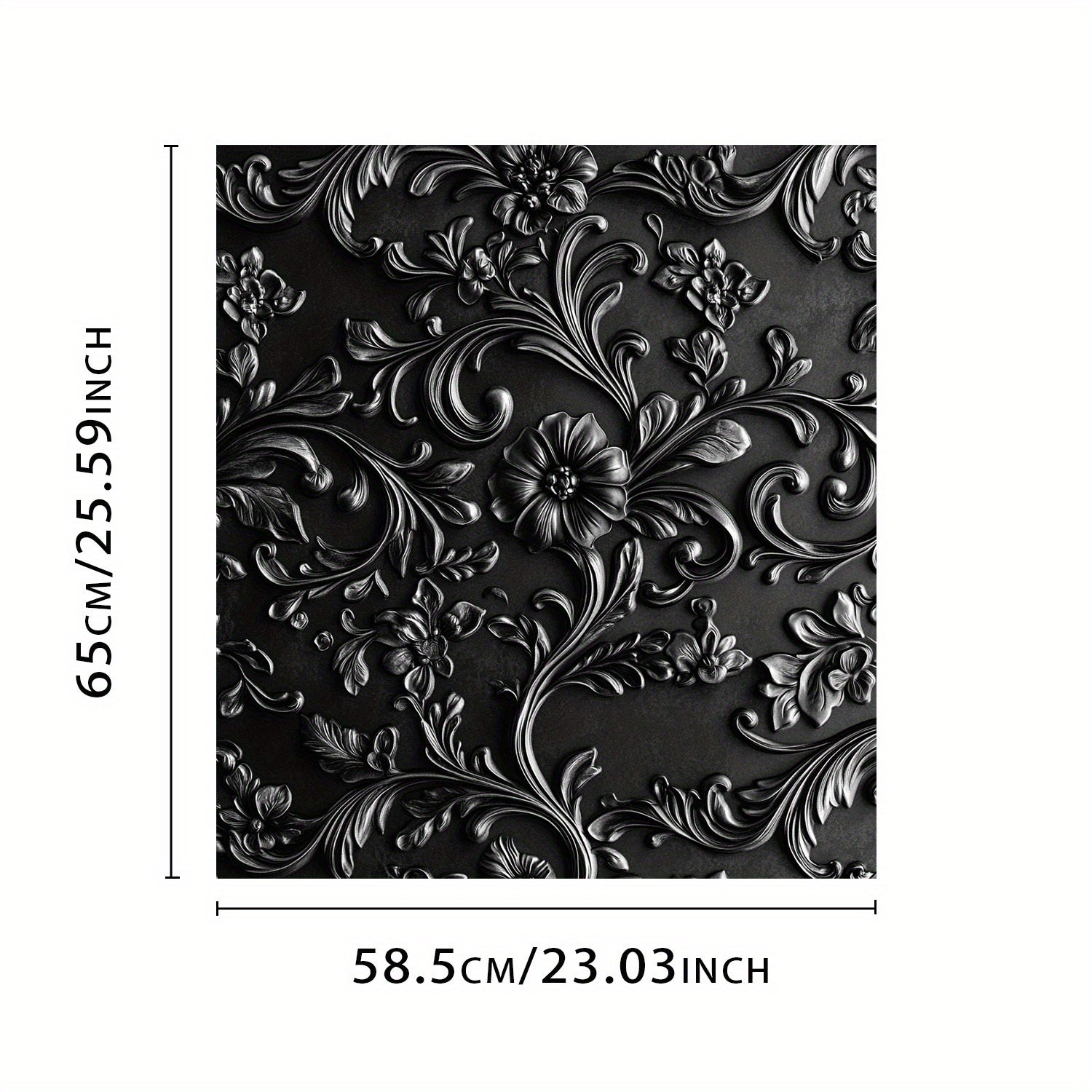 Black Floral Pattern Dishwasher Magnet Cover Waterproof Heat-Resistant PVC Kitchen Decor
