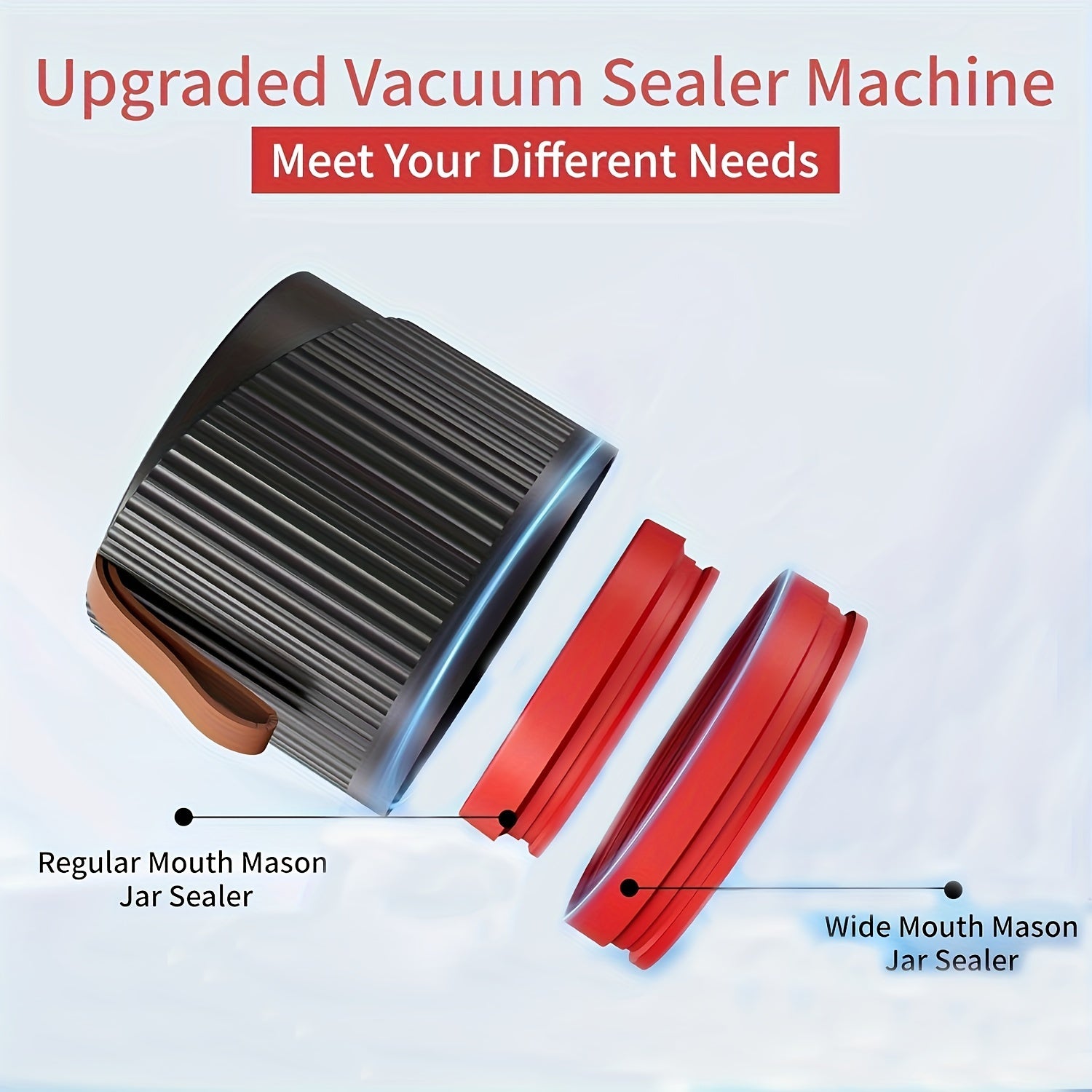 Kit de sellador al vacío para tarro de cristal eléctrico para conservar alimentos y almacenamiento de vino