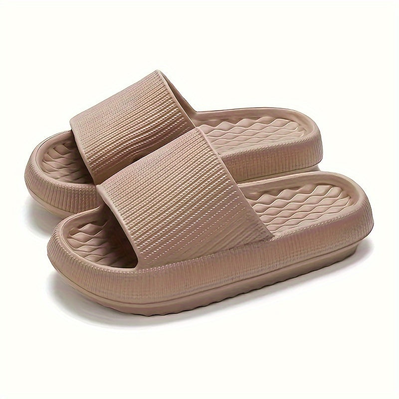 Unisex Solid Color Minimalist Pillow Slides Slip-On Soft Sole Home Shower Slides