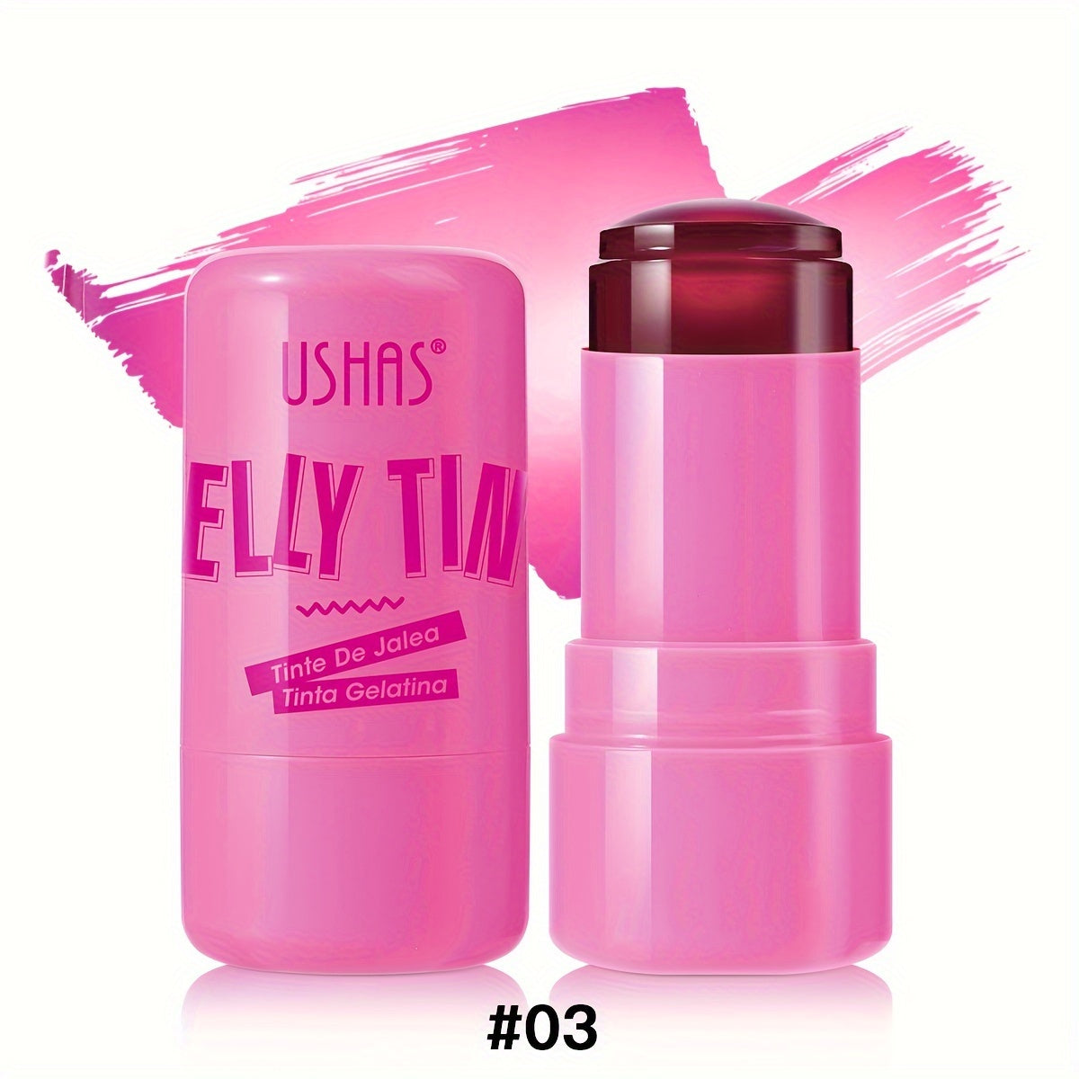 3-in-1 Suv o'tkazmaydigan Blush Stick Tabiiy pushti uchun lablar, ko'zlar va yonoqlarga