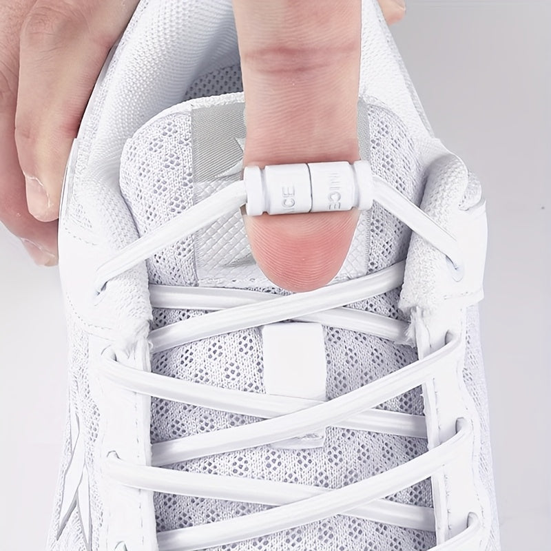 No-Tie Elastic Lace Shoes for Men and Women Quick-On Flat Shoe Laces
