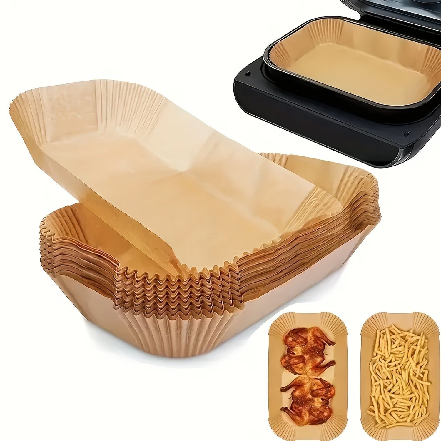 Disposable Air Fryer Basket Liners, Paper Frying Pans, Oven Mats, Kitchen Utensils