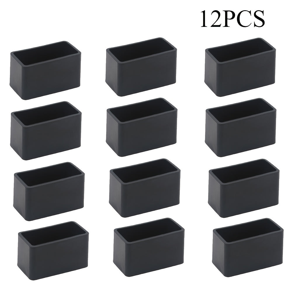 Black Plastic Foot Protectors for Cardboard Boxes and Furniture, Non-Slip, 4/8/12 Pack