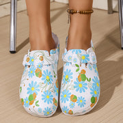 Women's EVA Garden Slippers Wedge Heel Sandals with Flower Print