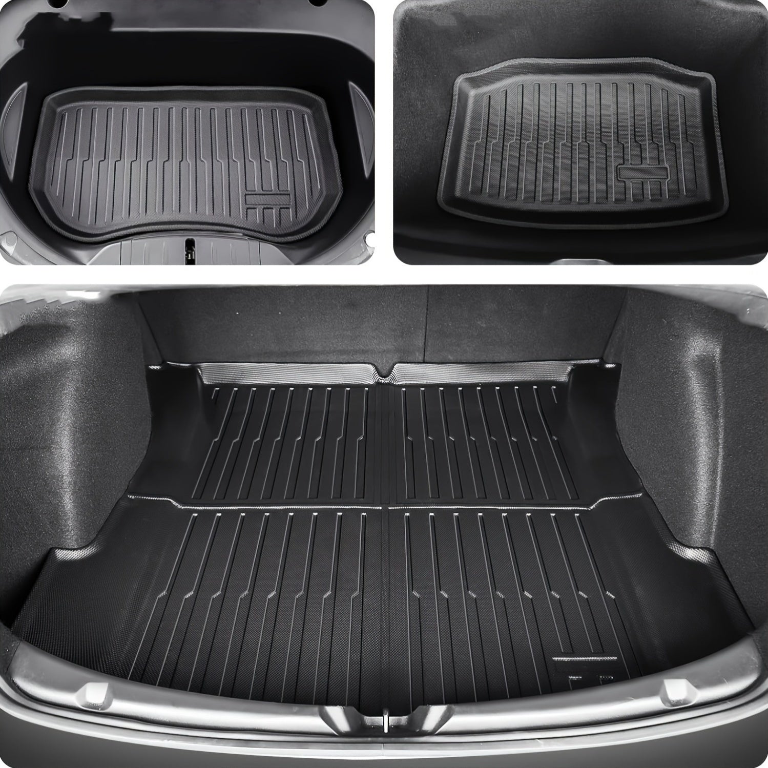 All-Weather TPE Floor Mats Set for Tesla Model 3 with Trunk and Backseat