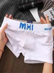 Men's Cotton Boxer Briefs 3-Pack Medium Stretch Solid Color Athletic Underwear for Youth