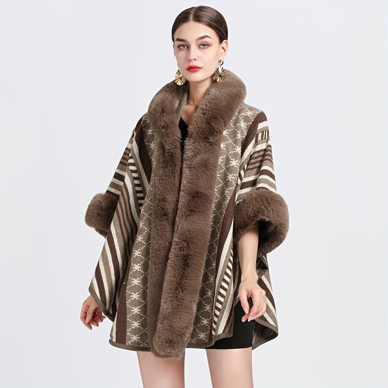 Winter Shawl Wrap Imitation Rabbit Fur Cashmere Lining 65x165cm Warm