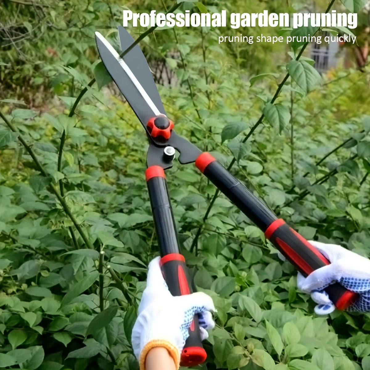Tijeras de poda para jardín con mango retráctil de goma, hojas de acero de alto carbono para jardín, flores, árboles frutales