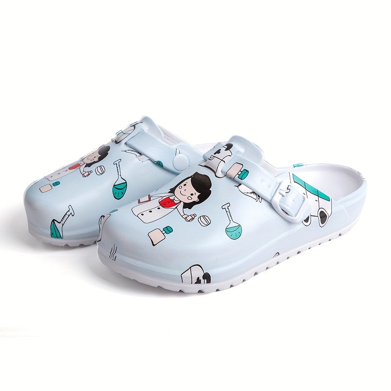 EVA Cartoon Slip-Resistant Nurse Shoes Flat Heel Breathable All-Season