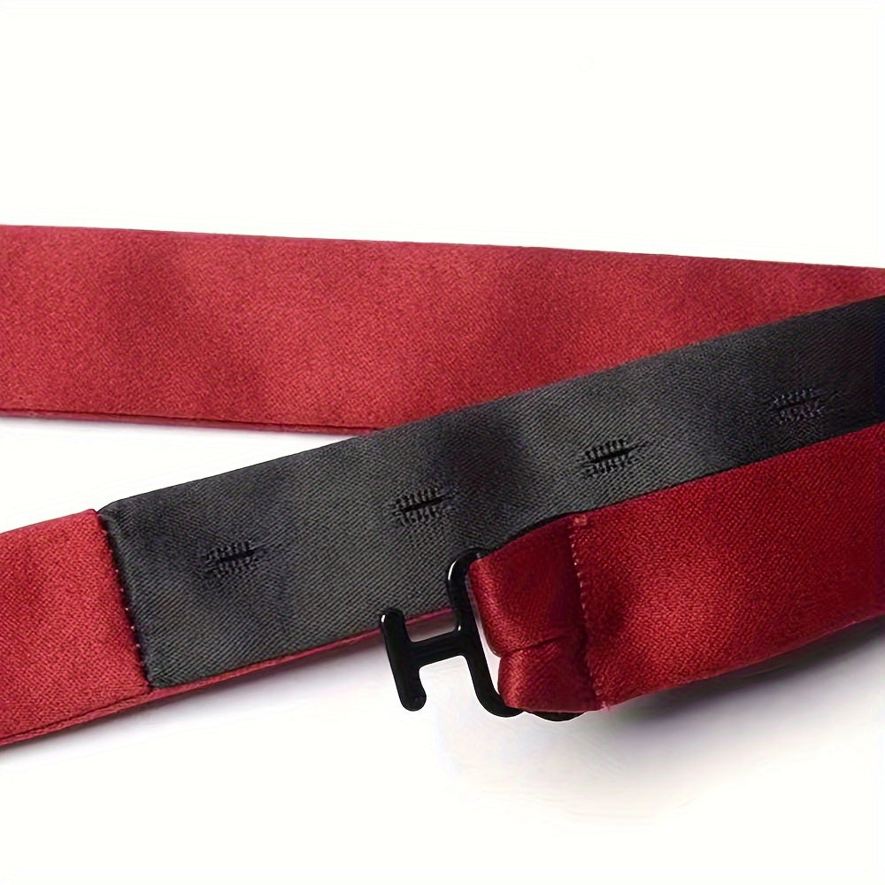 Men's Bow Tie for Weddings and Formal Events Black Satin Adjustable Accessory