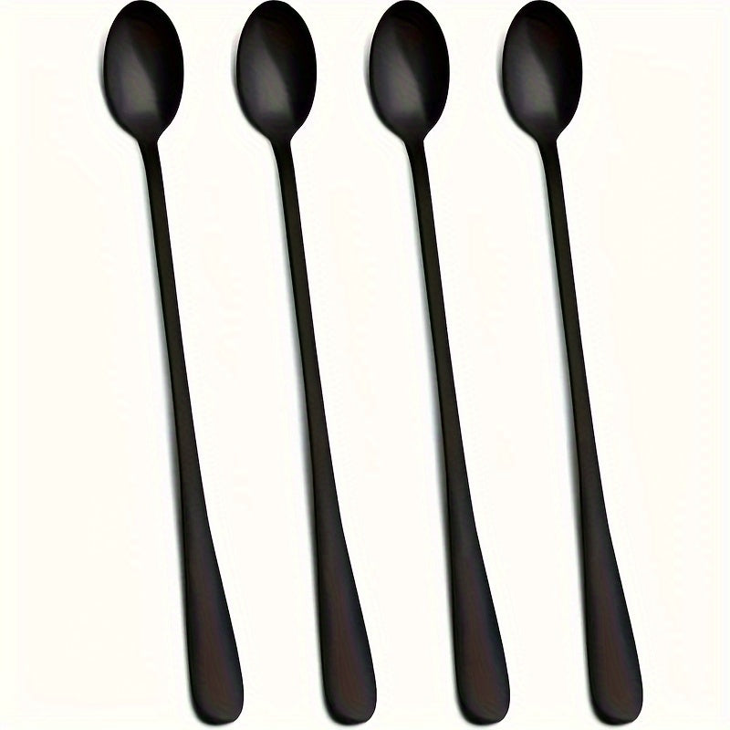 Stainless Steel Long-Handled Spoon for Coffee Tea Ice Cream Stirring 2/4 Pack