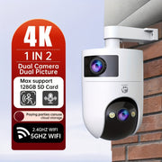 4K Dual Camera Security System with WiFi, Night Vision, Indoor Outdoor