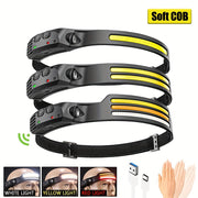 Rechargeable Motion Sensor LED Headlamp for Camping Running Fishing Hiking