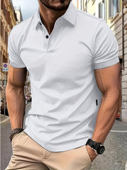 Men's Short Sleeve Solid Color Golf T-Shirt Summer Casual Business Leisure Polyester